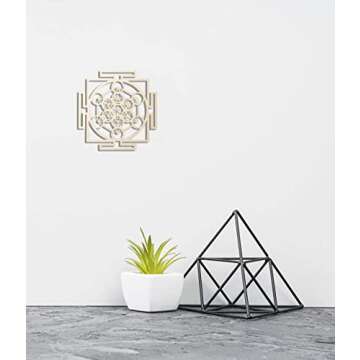 Simurg 11.5" Metatron's Cube Crystal Grid Board Wall Art Wooden Crystal Grid for Stones Sacred Geometry Wall Hanging Decor Sculpture