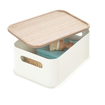 Eco-Friendly iDesign Storage Bin with Paulownia Wood Lid