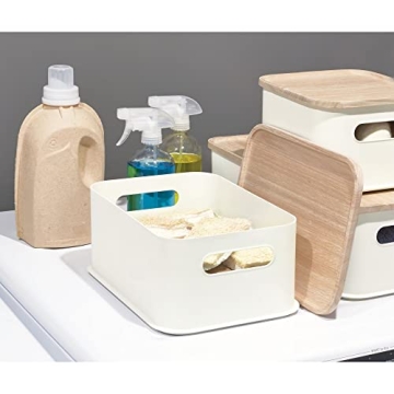 Eco-Friendly iDesign Storage Bin with Paulownia Wood Lid