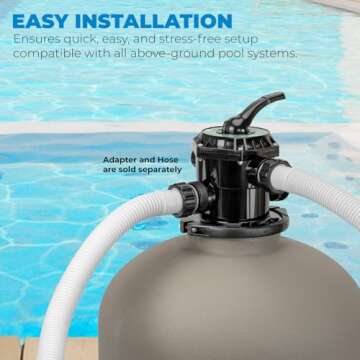 XtremepowerUS 19" Above Inground Swimming Pool Sand Filter System 7-Way Multi-Port Valve Pool Filter up to 24,000 Gallons with Stand