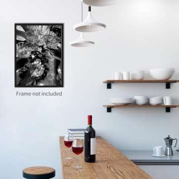 CITXJUM Funky Bar Cocktail Posters Vintage Black and White Canvas Wall Art Champagne Cheers Prints Bar Cart Decor for Kitchen Party Wall Decor 24x36inch Unframed