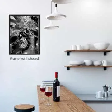 CITXJUM Funky Bar Cocktail Posters Vintage Black and White Canvas Wall Art Champagne Cheers Prints Bar Cart Decor for Kitchen Party Wall Decor 24x36inch Unframed