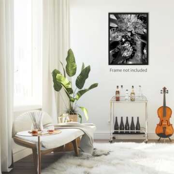 CITXJUM Funky Bar Cocktail Posters Vintage Black and White Canvas Wall Art Champagne Cheers Prints Bar Cart Decor for Kitchen Party Wall Decor 24x36inch Unframed