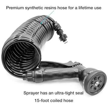 Dura Faucet DF-SA189-BK RV Exterior Quick Connect Detachable Sprayer, Hose, Port, and Spray Box Kit ...