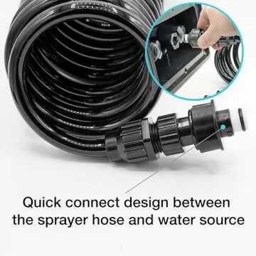 Dura Faucet DF-SA189-BK RV Exterior Quick Connect Detachable Sprayer, Hose, Port, and Spray Box Kit (Black)