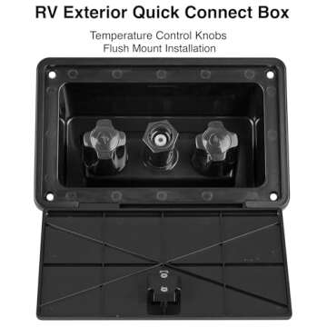 Dura Faucet DF-SA189-BK RV Exterior Quick Connect Detachable Sprayer, Hose, Port, and Spray Box Kit (Black)