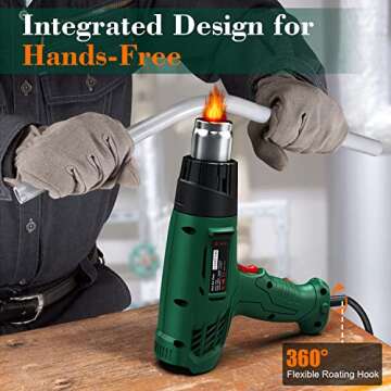 AcmyslaT Heat Gun 1800W Hot Air Gun Fast Heating Portable Heat Gun (Dark Green)