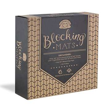 Hephaestus Crafts Blocking Mats for Knitting - Pack of 9 GRAY Blocking Boards with Grids for Needlepoint or Crochet. 150 T-pins