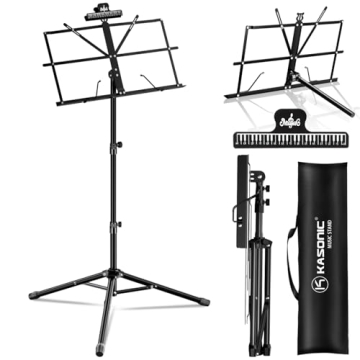K KASONIC 2 in 1 Metal Music Stand - Versatile & Durable