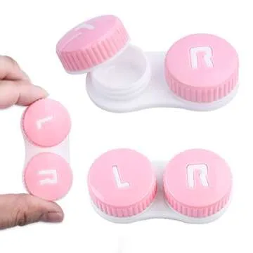 cauyuan Contact Lens Case Portable Travel Box with Mirror Tweezers Remover Tool Solution Bottle