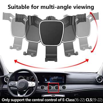 LUNQIN Car Phone Holder for 2016-2023 Mercedes Benz E Class E300 E200 E260 E220d 2018-2023 CLS Class CLS350 CLS450 Auto Accessories Navigation Bracket Interior Decoration Mobile Cell Phone Mount