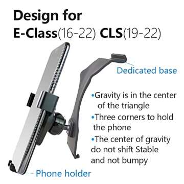 LUNQIN Car Phone Holder for 2016-2023 Mercedes Benz E Class E300 E200 E260 E220d 2018-2023 CLS Class CLS350 CLS450 Auto Accessories Navigation Bracket Interior Decoration Mobile Cell Phone Mount