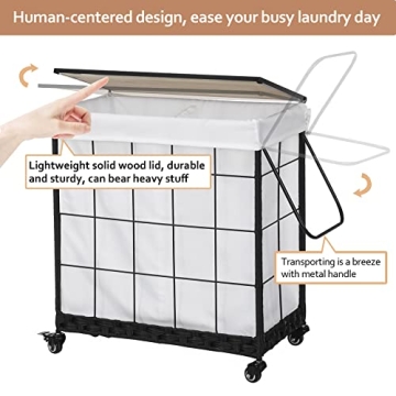 Durable Laundry Hamper with Removable Liner and Wheels