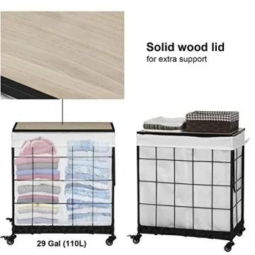 Durable Laundry Hamper with Removable Liner and Wheels