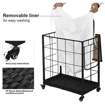 Durable Laundry Hamper with Removable Liner and Wheels