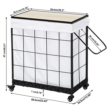 Durable Laundry Hamper with Removable Liner and Wheels