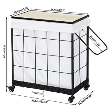 Durable Laundry Hamper with Removable Liner and Wheels
