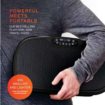 Lifepro Waver Mini Vibration Plate - Whole Body Vibration Platform Exercise Machine - Home & Travel Workout Equipment for Weight Loss, Toning & Wellness - Max User Weight 260lbs