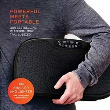 Lifepro Waver Mini Vibration Plate - Whole Body Vibration Platform Exercise Machine - Home & Travel Workout Equipment for Weight Loss, Toning & Wellness - Max User Weight 260lbs