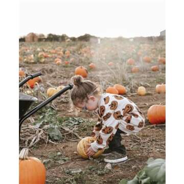 Baby Halloween Outfit Boy Girl Pumpkin Patch Onesie Sweatshirt Romper Sweater Shirt Cute Newborn Toddler Clothes 0-3 Months Halloween Pumpkin Cream