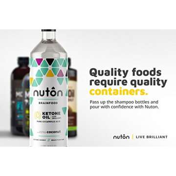 Nuton Pure C8 MCT Oil - 33.8 oz for Keto Energy Boost