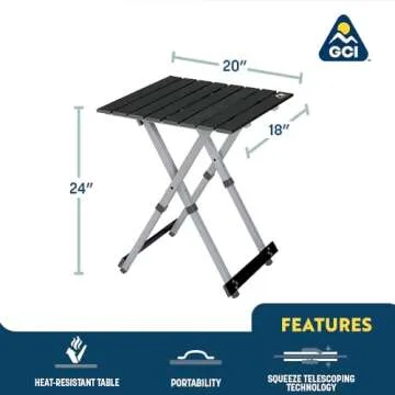 GCI Outdoor Compact Camp Table 20 Portable Folding Table