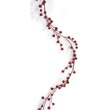 Darice RC-1950-69 Berry Fruit Garland, 6-Feet, Burgundy