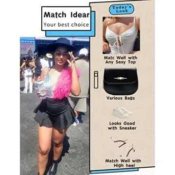 Avidlove Mini Skirt for Women Sexy Solid Ruffle Trim Lingerie Skirt Short High Waist Two Layer Hem Skirt(Black,L)