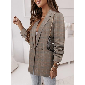 CRAZY GRID Women Blazer Casual Professional Office Wear