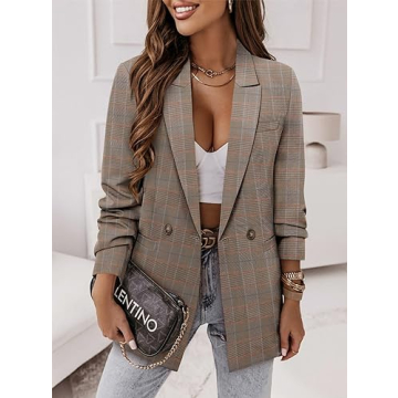 CRAZY GRID Women Blazer Casual Professional Office Wear