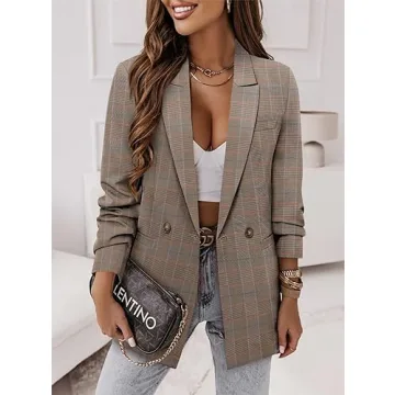 CRAZY GRID Women Blazer Casual Professional Office Wear