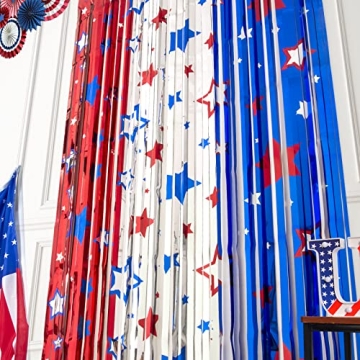 Vibrant 4th of July Tinsel Fringe Curtains – 3 Pack