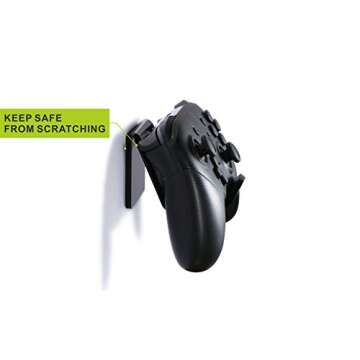 OAPRIRE Universal Controller Holder Wall Mount 2 Pack, Acrylic Controller Stand Gaming Accessories with Cable Clips, Build Your Game Fortresses (Black)