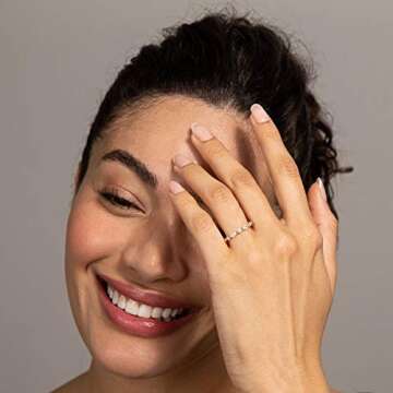 PAVOI Rose Gold Stacking Love Eternity Ring for Women