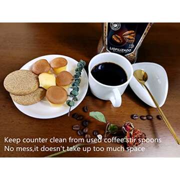 Coffee Spoon Rest, Mini Coffee Spoon Holder, Small Ceramic Spoon Rest for Coffee Stirrers, Teaspoon, Bar Spoon, Coffee Bar Accessories, Coffee Station (Ture white+Gold Spoon)