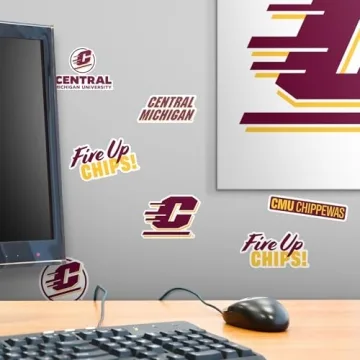 Central Michigan University Spirit Logo Stickers 50ct Variety Pack