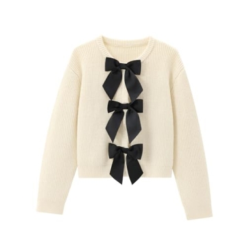 Chevara Bow Tie Long Sleeve Cardigan for Women