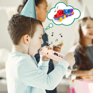 LovesTown Wooden Train Whistle 4 Tone for Kids' Parties