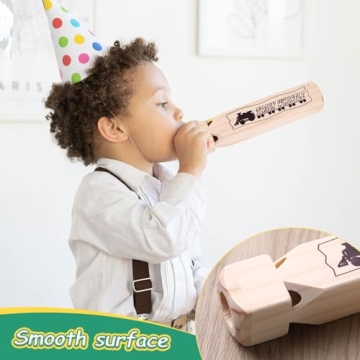 LovesTown Wooden Train Whistle 4 Tone for Kids' Parties