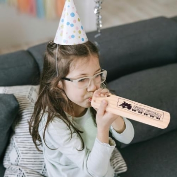 LovesTown Wooden Train Whistle 4 Tone for Kids' Parties