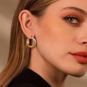 Trendy QJLE Gold Earrings Set - 6 Pairs for Women | Giftable