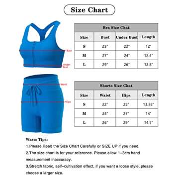 SVVINN Workout Outfits for Women 2 piece Yoga Sets Seamless Ribbed High Waist Shorts with Sports Bra Activewear Set