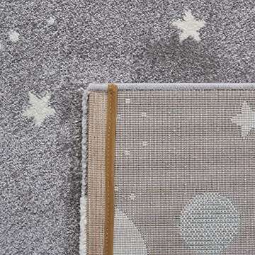 SAFAVIEH Carousel Kids Collection Accent Rug - 4' x 6', Grey & Lavender, Non-Shedding & Easy Care, Ideal for High Traffic Areas for Boys & Girls in Playroom, Nursery, Bedroom (CRK103F)