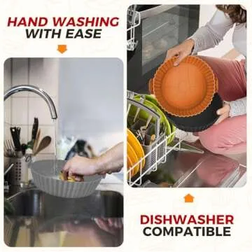 Buauty 3 Pack Air Fryer Silicone Liners 8inch Air Fryer Silicone Pot Reusable Food Grade Silicone Airfryer Liners Baking Basket Accessories Replacement of Flammable Disposable Parchment Paper