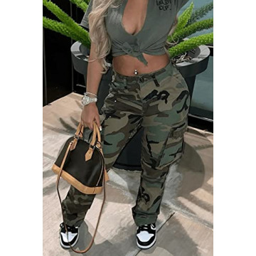 Stylish Plus Size Camo Cargo Pants for Women