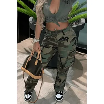 Stylish Plus Size Camo Cargo Pants for Women