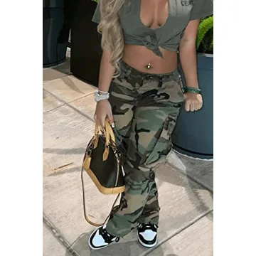 Stylish Plus Size Camo Cargo Pants for Women