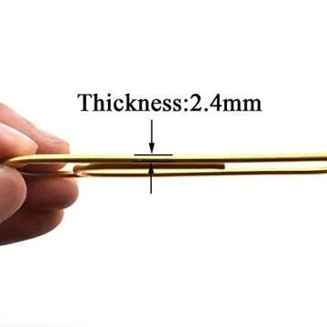 HAHIYO Paperclips 4 inch (100mm) Extra Large Paper Clips Sturdy Bright Gold Vinyl Coated Prevent Scratching Tearing The Pages for Bookmark Organize Home Office School 14 Pack