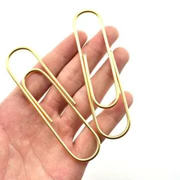 HAHIYO Paperclips 4 inch (100mm) Extra Large Paper Clips Sturdy Bright Gold Vinyl Coated Prevent Scratching Tearing The Pages for Bookmark Organize Home Office School 14 Pack
