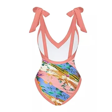 Trendy 2 Piece Floral Swimsuits with Cover-Up Skirt